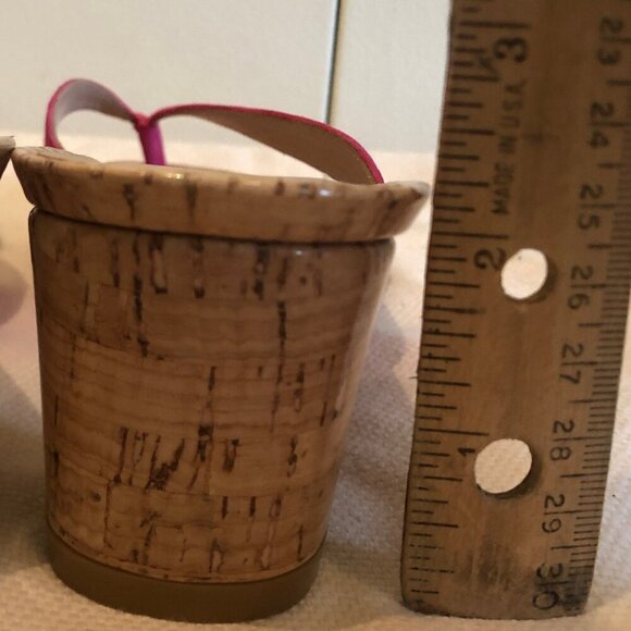 NEW (NWOT) Stuart Weitzman Brigida pink suede/cork heeled sandals sz 8 - Picture 8 of 16